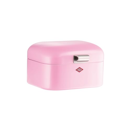 Wesco Mini Grandy Brotkasten in der Farbe pink, pulverbeschichtetes Stahlblech, Lüftungslöcher und stabiler Handgriff