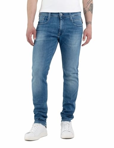 Replay Herren Jeans Anbass Slim-Fit mit Comfort Stretch, Medium Blue 009 (Blau), 32W / 32L