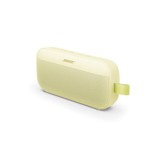 Bose SoundLink Flex Tragbarer Bluetooth-Lautsprecher (2. Gen.), Tragbarer Außen-Lautsprecher mit naturgetreuem Klang, bis zu 12 Stunden Akkulaufzeit, staubdicht und wasserdicht, Zitrusgelb