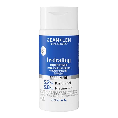 Jean & Len Hydrating Liquid Toner, für jeden Hauttyp geeignet, besonders sanft zum Hautmikrobiom, ideale Vorbereitung für die darauffolgende Pflege, parfümfrei, vegan, 150 ml