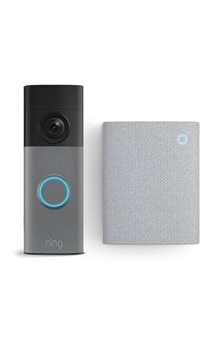Ring Battery Video Doorbell (neueste Gen.) + Chime (3. Gen.) | Videotürklingel-Kamera mit Retinal 2K, optimierter Zoom (bis zu 6x) | Eingebauter Akku | 30 Tage Gratiszeitraum für Ring-Abonnement