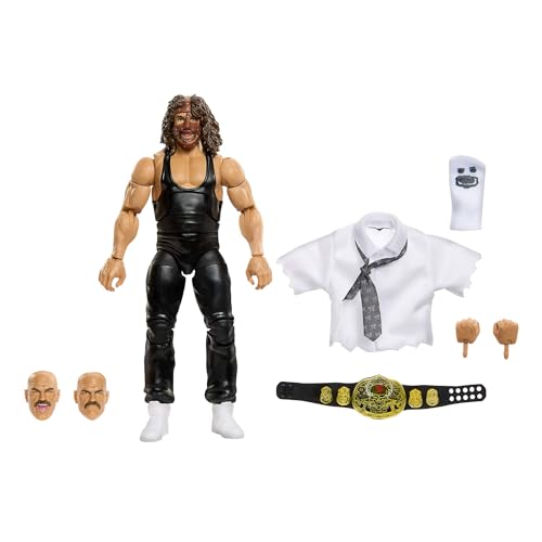 Mattel WWE Elite Collection Actionfigur und Zubehör, Premium Live-Event Mankind-Set, SummerSlam-Serie mit Jesse The Body Ventura Bauteilen, JHX81