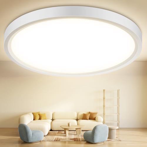 QOJUX LED Deckenleuchte Flach Rund 12W 2600LM,LED Deckenlampe 4000K Ø30cm