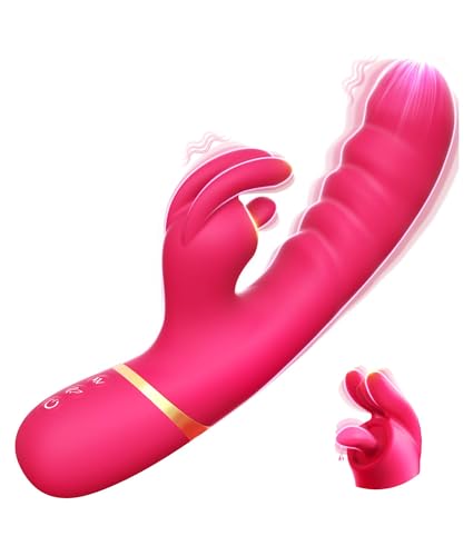 Dildo Vibratorensets für Frauen, Sex Spielzeug für die Frau 12 Modi Soft Dicksilikon Rabbit Vibrator Leise Starke Leck Vibration für Frauen Klitoris G Punkt Vibratorset Sex Toyset Woman +APP
