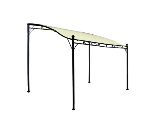 DEGAMO Anbaupavillon Mantova 300x250cm, Stahlgestell schwarz + Dach wasserdicht Ecru