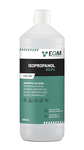 EQM - ECO-301 - Isopropanol - Isopropylalkohol 99.9% - 1L - Reinigung von elektronischen Bauteilen, Linsen und Bildschirmen - Reinigung von Harzen im 3D-Druck