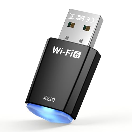 AX900 WLAN USB Stick, WiFi 6 Dual Band Adapter für PC und Laptop, 5GHz/2.4GHz mit integriertem Treiber, kompatibel mit Windows 11/10/8.1/8/7, Hochgeschwindigkeits-Dongle für stabiles Internet