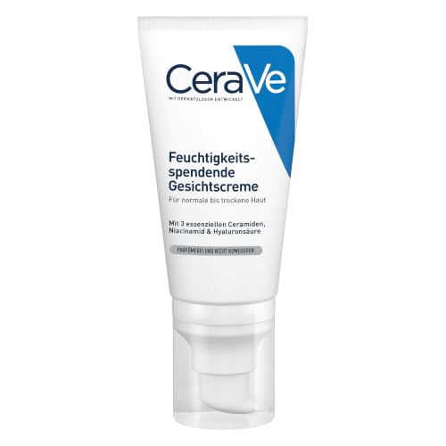 CeraVe Feuchtigkeitsspendende Gesichtscreme, bis zu 24H Feuchtigkeit, 50ml