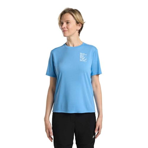 Jack Wolfskin Damen Vonnan Graphic W T-Shirt, Explore Mid Blue, L EU