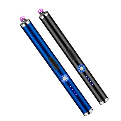 Bikenda Taktischer tragbarer Elektroschocker mit hoher Leistung, Windproof Dual-Arcs-Feuerzeug, Starke Selbstverteidigung Für Frauen, Bikenda Taktischer Elektroschocker (Schwarz+Weiß) (Schwarz+Blau)