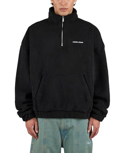 Pegador Puka Teddy Half Zip Sweater Herren Fleecepullover Black XL