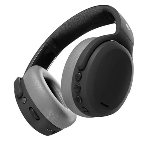 Skullcandy Crusher ANC 2 Wireless Over-Ear Bluetooth Kopfhörer, Multi-Sensory Bass, Active Noise Cancelling, 60 Stunden Akku, Mikrofon iPhone Android - Schwarz & Grau