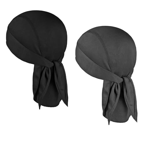 Toionmm 2 Stück Sport Bandana Cap, Schnell-trocknend Kopftuch Hat Herren, Atmungsaktive Sommer Kopftücher, Sportkappen im Freien für Joggen Laufen Wandern Berggehen Radfahren Klettern