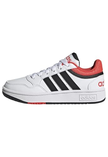 adidas Unisex Kinder Hoops Shoes, Cloud White/core Black/Bright red, 38 EU