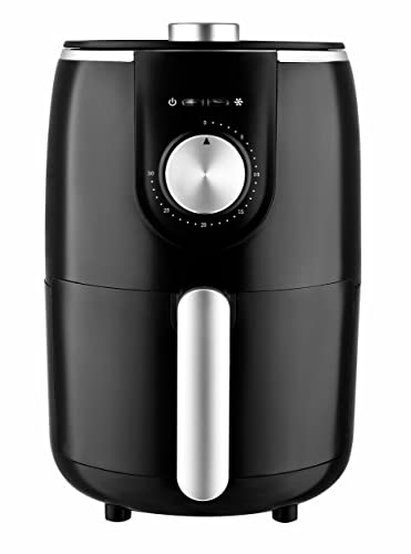 Kalorik TKG FTL 1500 B Heißluftfritteuse mit 2l Fassungsvermögen, zum schonenden Frittieren, regelbare Temperatur 80°- 200°C, 30-Minuten-Timer, 1000 Watt, Schwarz