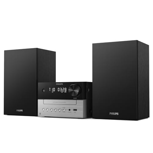Philips TAM3205M2 HiFi Mikromusik-Anlage, Bluetooth-fähig, CD-Player, USB, Auracast FM Radio, 85% PCR-Material