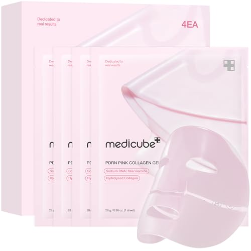 medicube Salmon Dna Pdrn Pink Collagen Jelly Gel Mask Overnight Face Mask for Glass Glow Hautelastizität. hydratisierend. straffend und feuchtigkeitsspendend. 4 Stück (1 Packung)