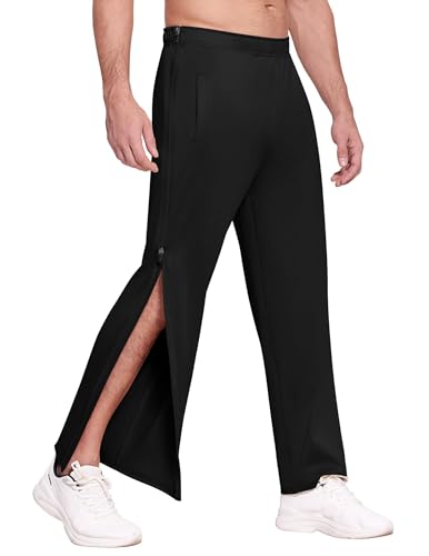 PINSPARK Jogginghose Herren Reha Hose Lange Atmungsaktiv Sporthose Yogahose mit Tachen Trainingshose Outdoor Funktionshose Alles schwarz M