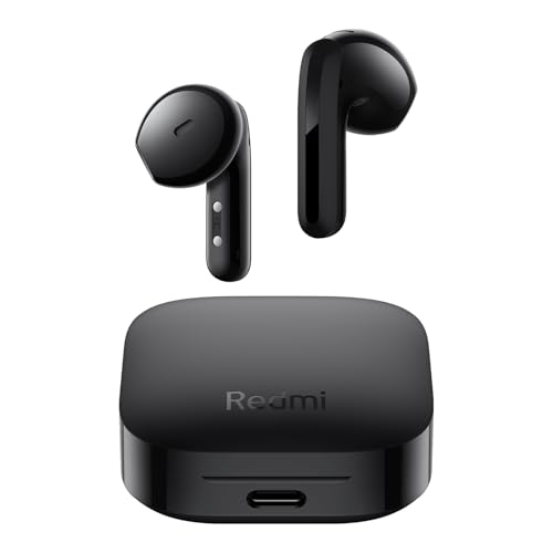 XIAOMI Redmi Buds 6 Active – In-Ear Kopfhörer, Bluetooth 5.4, bis zu 30 Stunden Akkulaufzeit, 14.2mm dynamischer Treiber, IPX4 Wasserschutz, Telefonat Rauschunterdrückung, Schwarz
