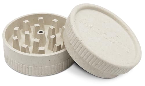 Mascotte® Hanf Grinder Weiß 55mm | Crusher für Kräuter und Tabak | Kompakte Mühle | Gewürzmühle für Gewürze | 2-Teiliges Set