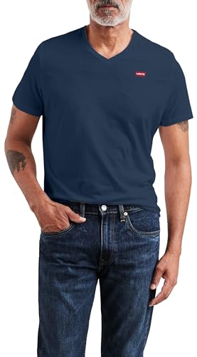 Levi's Herren Original Housemark V-Neck T-Shirt, Dress Blues, XL