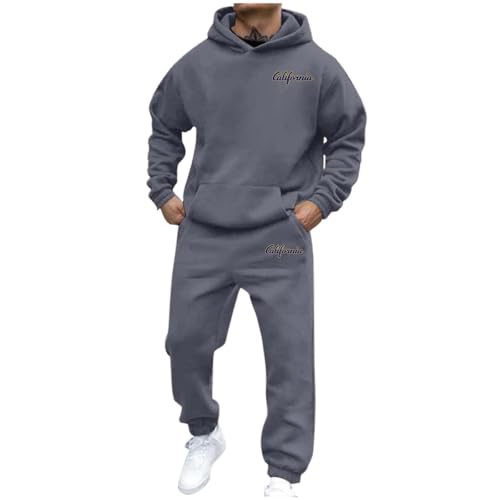 Jogginganzug Herren 2-teilig Hoodie Und Jogginghose Trainingsanzug Lockere Baggy Freizeitanzug Zweiteiler Outfit Übergroße Tracksuit Y2K Hip Hop Tracksuit Streetwear Hoodie Set Männer Jogging Anzug
