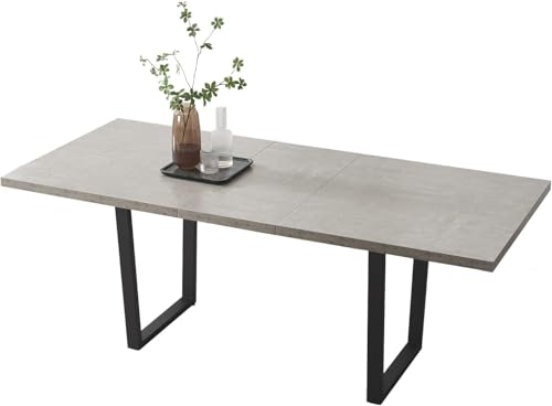 JIEXI Esstisch Mit 4-8 Stühlen Set, Esszimmertisch Ausziehbar, Tisch Esszimmer, Essgruppe Mit 4-8 Stühle, MDF-Platten Holztisch Geeignet Für Wohnzimmer, Küche(Tisch 130-170cm)
