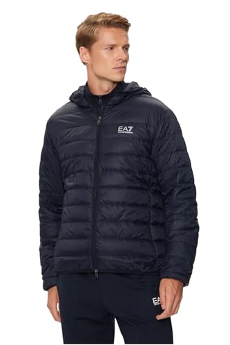 EA7 Herren Leichte Jacke Mit Logo Auf Der Brust, Blue, M
