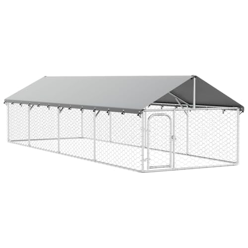 vidaXL Outdoor Hundezwinger Dach 600x200x150cm Hundekäfig Hundehaus Hundehütte