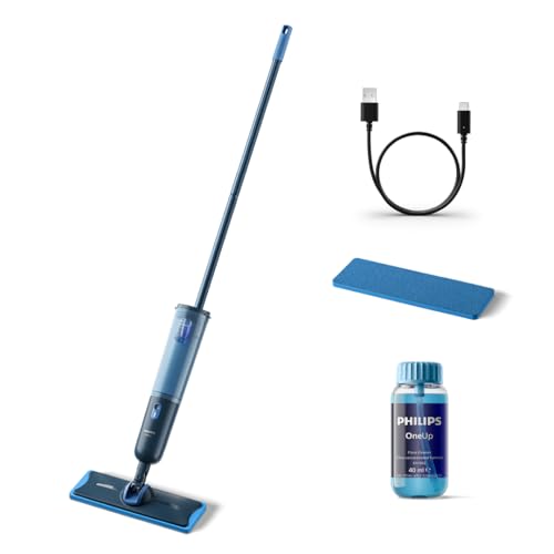 Philips OneUp 3000 Series elektrischer Wischmopp - 2X sauberere Böden², 2X schnelleres Wischen, kabellos mit 360° Drehgelenk, waschbare Wiederverwendbare Pads, langanhaltender Akku (XV3101/01)