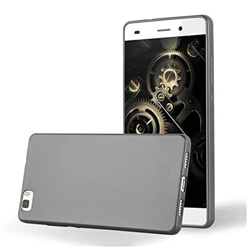 Cadorabo Hülle kompatibel mit Huawei P8 LITE 2015 Schutzhülle TPU Silikon Case Metallic Design Slim Kratzfest Weiche Gummi mit Rundumschutz Case Hülle für Huawei P8 LITE 2015 in Grau