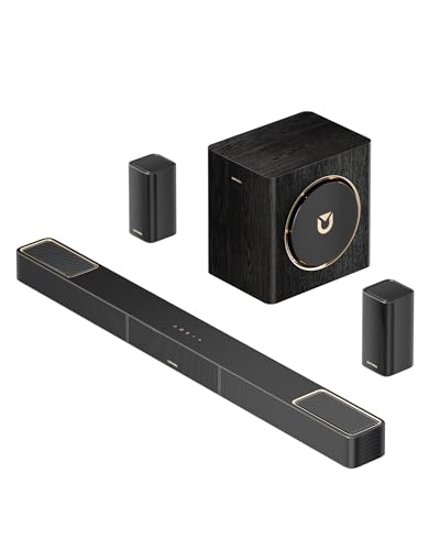 ULTIMEA Skywave X40 5.1.2ch Wireless Surround Sound System, Soundbar für TV Geräte mit Dolby Atmos, 530W Soundbar mit Kabellos Subwoofer, GaN-Verstärker, 4K-HDR-Pass-Through, HDMI eARC, Bluetooth® 5.4