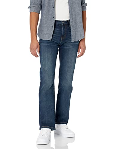 Amazon Essentials Herren Bootcut-Jeans mit gerader Passform - Auslauffarben, Dunkle Waschung, 38W / 32L