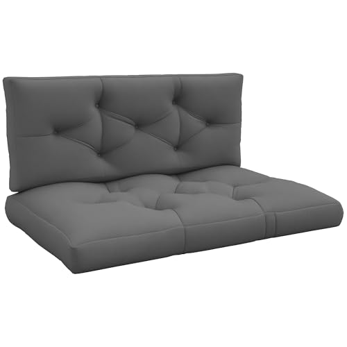 Outsunny 2 Sitzer Palettenkissen 120x80x12 cm Bankauflage Dunkelgrau