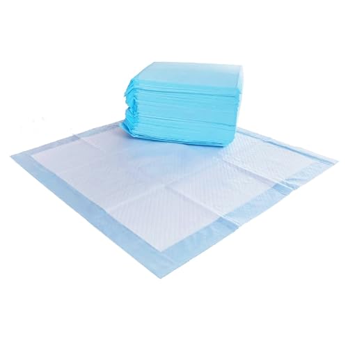 Amazon Basics Hunde-Pinkeltücher für das Töpfchentraining, auslaufsicher, parfümiert, 5-lagig, 56 x 56 cm, Normal (50Stück), Blau/Weiß