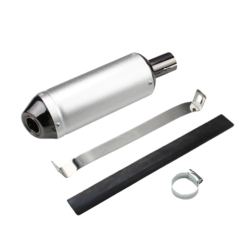 PowerMotor 28mm Universeller Endschalldämpfer Auspuff Motorrad Ersatz für 50ccm 70ccm 90ccm 110ccm 125ccm ATV Quad Go-Kart Mini Bike Motocross