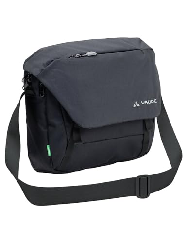 VAUDE Umhängetasche ROM S III - hochwertige Messenger Bag Herren & Damen aus recyceltem PET, wasserabweisende Schultertasche mit Notebook-Fach - black, Einheitsgröße