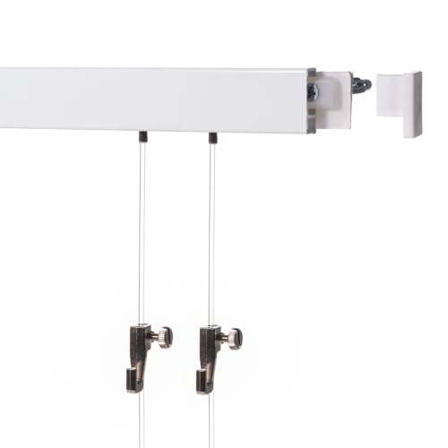 2 Meter (1 x 2m) SOFT-RAIL® Bilderschienen Set BUDGET (M), Weiß beschichtet, versch. Längen und Farben