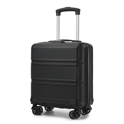 KONO Trolley Koffer Mittelgroß 4 Rollen Leicht Hartschalenkoffer Reisekoffer mit TSA Schloss, 65x44x25.5cm, 61Liter, Zwillingsrollen Rollkoffer, ABS Hartschale (Schwarz, L)