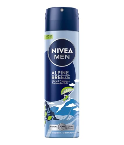 NIVEA MEN Alpine Breeze Artist Edition Deo Spray, Deodorant für 72h Anti-Transpirant-Schutz gegen Schweiß und Geruch, Deospray mit erfrischendem Duft (150 ml)
