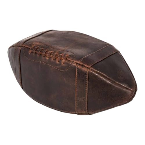 Football Kulturbeutel aus Echtleder – Kulturtasche American Football mit robustem Innenfutter - Leder Kulturbeutel American Football - Football Tasche, American Football Geschenke
