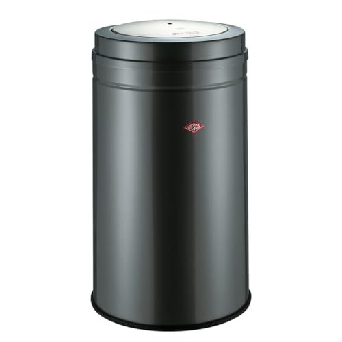 Wesco Big Swing Abfallsammler in der Farbe graphit, pulverbeschichtetes Stahlblech, Innenbefestigung für Mülltüten, leichte Bedienung durch Swing-Deckel, 120 Liter Volumen