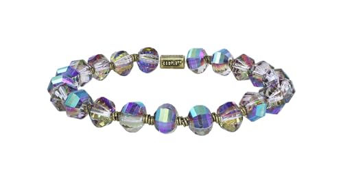 Konplott: Armband Petit Glamour d´Afrique solo, einreihiges aufwendig geschliffenes Kristallarmband mit Kugeln, für Damen/Frauen (braun-lila)