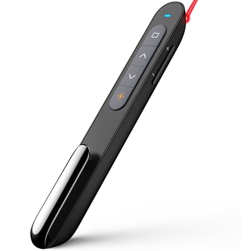 Norwii 2.4G Multifunktions Wireless Presenter mit Pointer für Powerpoint-Präsentation Fernbedienung, Präsentation Clicker, Slide Advancer