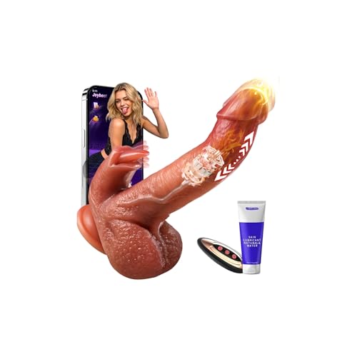 Dildo Leckfunktion 81 Lustmodi mit KI-interaktiven 9 Vibrations & Stoßvibration Sex Spielzeug für die Frau, Flüssigsilikon Penis Heizstäbe Vibrator, Vibratoren Frauen für Doppelte Stimulation