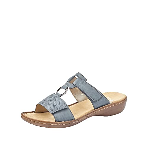 Rieker Damen 60885 Pantoletten, Blau (azur/12), 38 EU