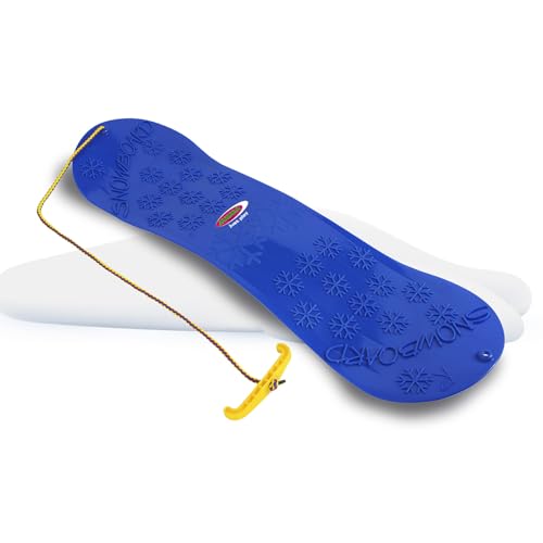 Jamara 460390 Snow Play Snowboard 72cm - aerodynamische Bauweise, Ziehschnur mit Griff, extra Glatte Rutschfläche auf der Unterseite mit Gleitkufen, Anti Rutsch Oberfläche auf der Oberseite