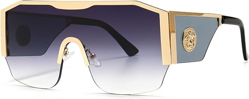 LegendTech Retro Big Frame Herren Sonnenbrille 100% UV-Schutz Mode Damen Sonnenbrille,B