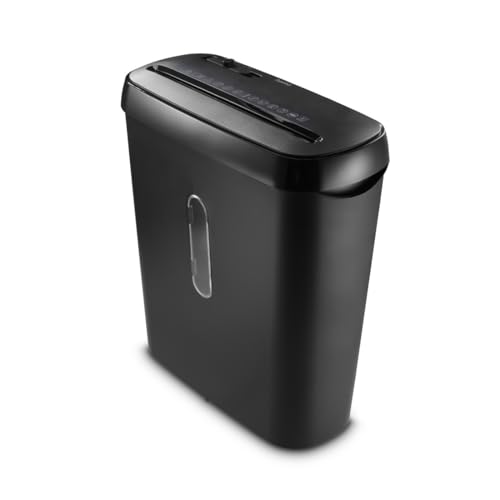 Hama Aktenvernichter P2 T2 E2 (Papierschredder mit Sicherheitsstufe, mit Einzug, auch für Plastikkarten, Streifenschnitt, inkl. 8l Papierkorb mit Sichtfenster) schwarz