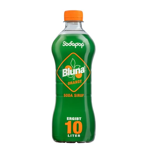 Sodapop Bluna Sirup Orange, fruchtiges Getränkekonzentrat, kalorienarm, 1 Flasche ergibt 10 L Fertiggetränk, 500 ml